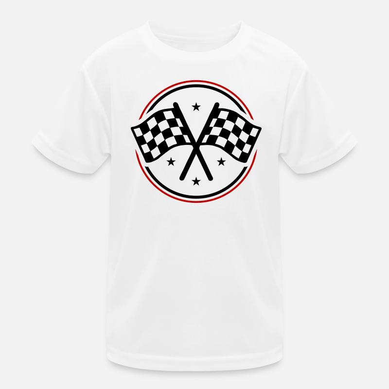 Racing race flag checkered flag Kids Functional T-Shirt
