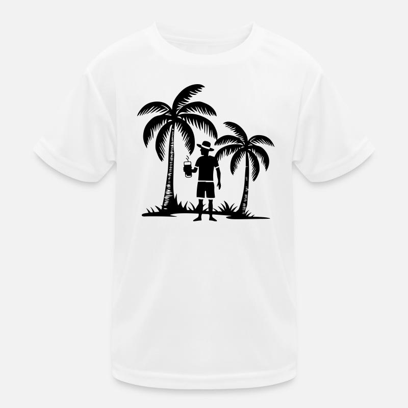 Urlaub Strand Palmen Kinder Funktions-T-Shirt