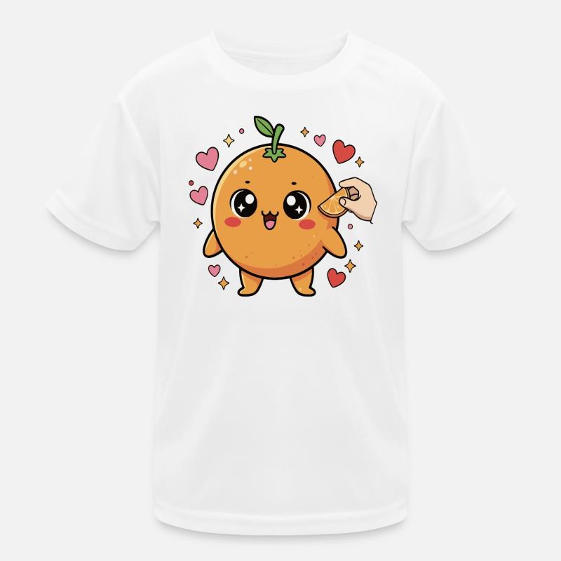 mignon kawaii manga orange T-shirt sport Enfant