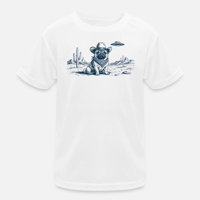 Cowboy Pug Kids Functional T-Shirt