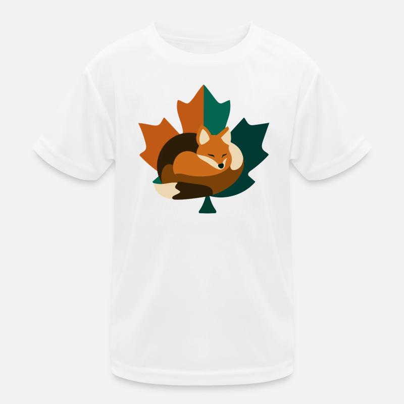Fuchs im Ahornblatt Design. Kinder Funktions-T-Shirt