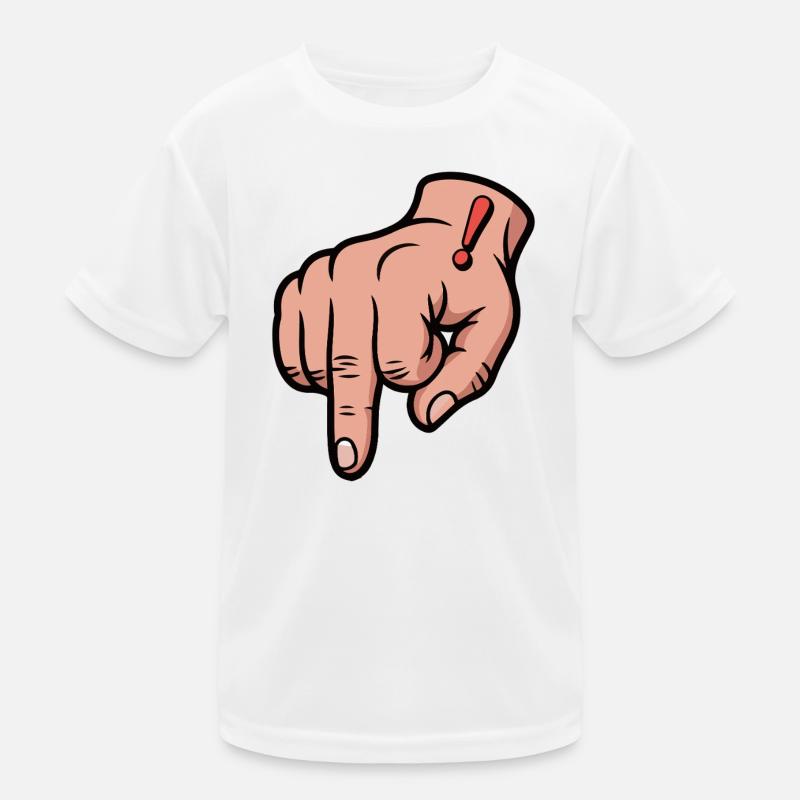 Illustration d'une main avec un point d'exclamation rouge en gras T-shirt sport Enfant