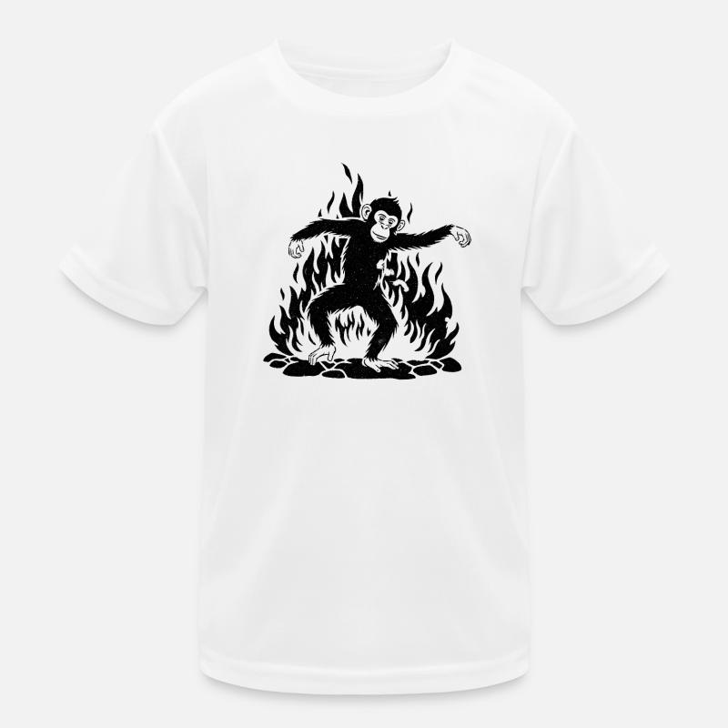 Monkey dancing around the fire Kids Functional T-Shirt