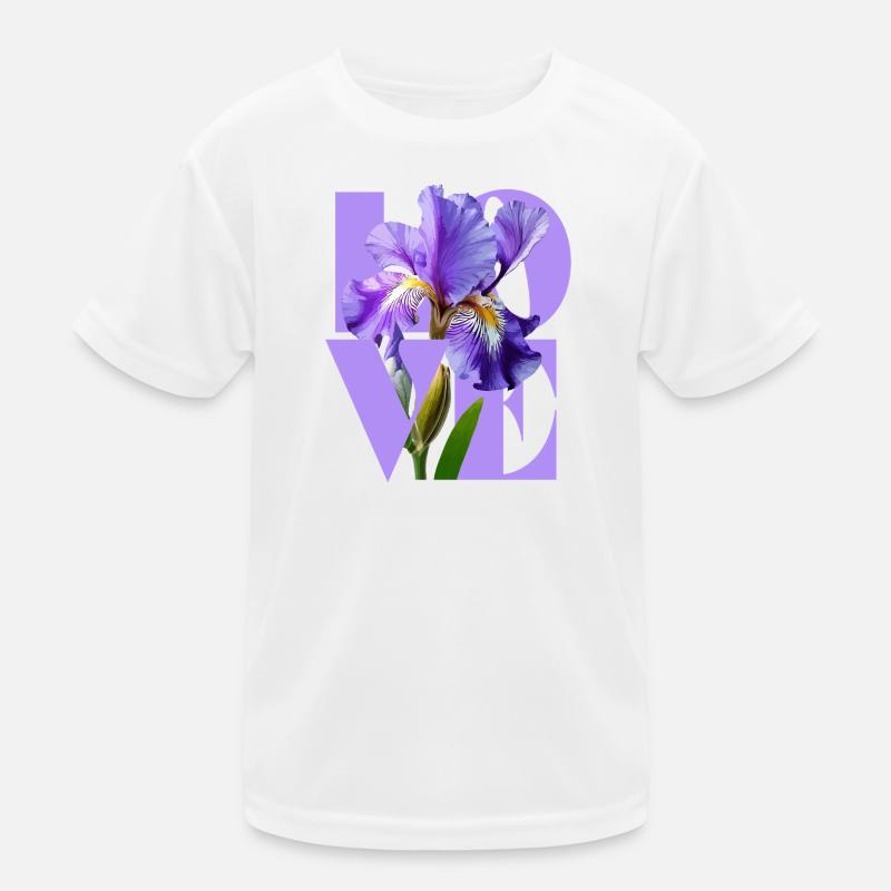 Elegantes lila Iris-Blumendesign Kinder Funktions-T-Shirt