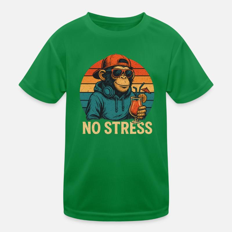 No Stress - Monkey Kids Functional T-Shirt