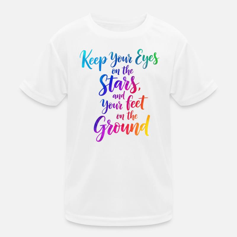 Inspirational Quote with Starry Gradient - Kids Functional T-Shirt - white