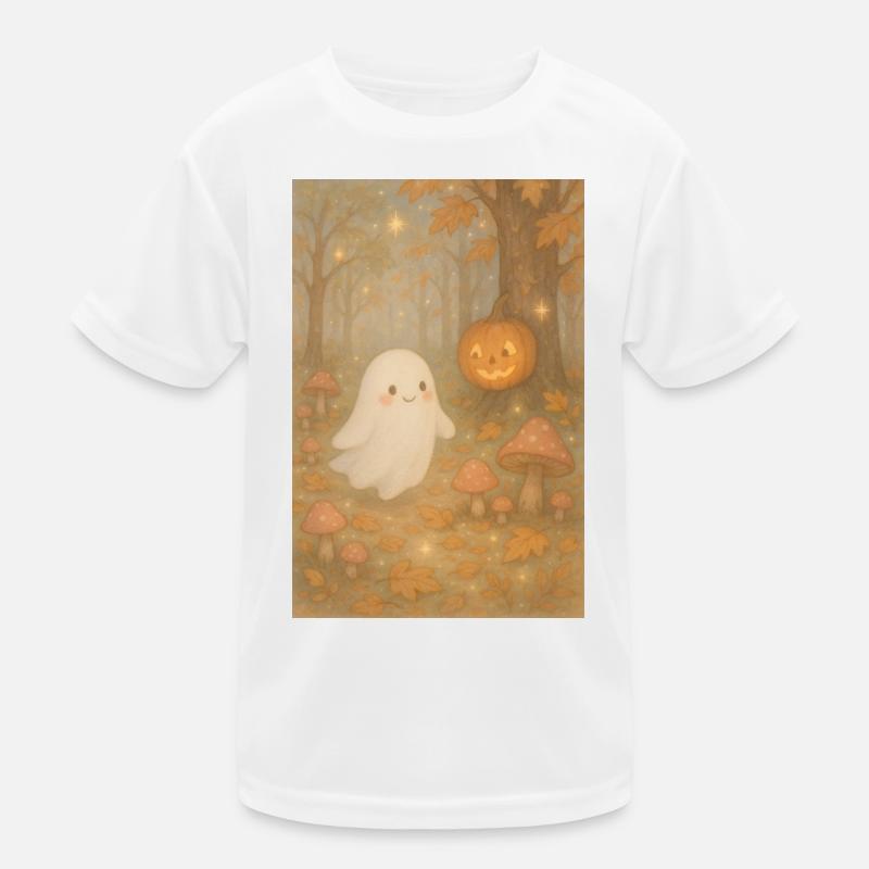 Halloween Herbst Geist im Wald Kinder Funktions-T-Shirt