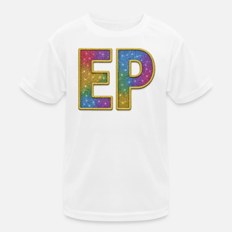 EP | Lettrage initial Galactic Glitter T-shirt sport Enfant