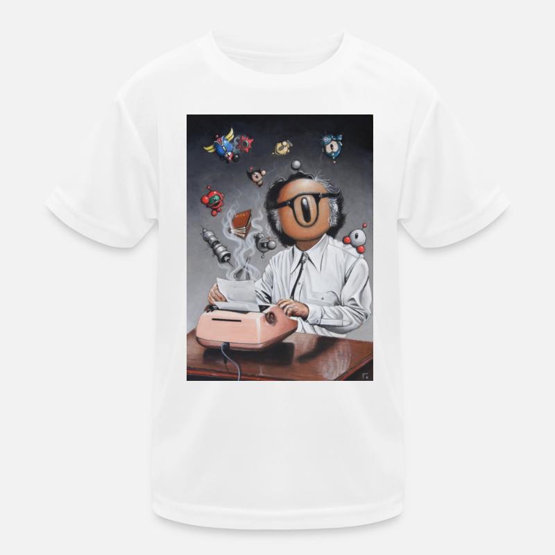 Isaac der Bot - Kinder Funktions-T-Shirt - Weiß