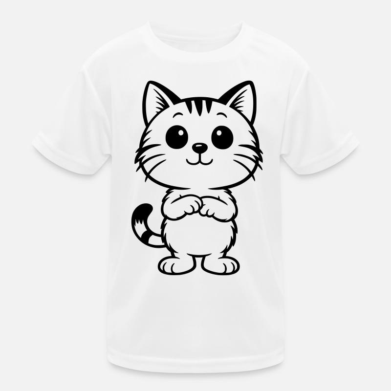 Niedliche Katze getigert Kinder Funktions-T-Shirt