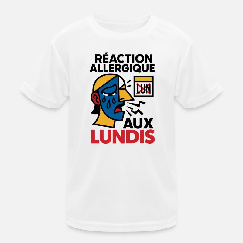 Expression de Réaction Allergique Lundi T-shirt sport Enfant