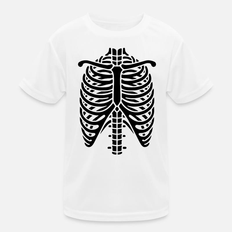 Ribs Rib Cage Skeleton Halloween Bone Tattoo Kids Functional T-Shirt