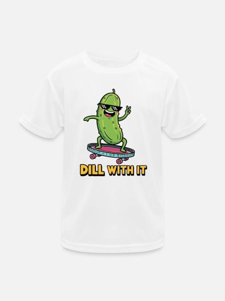 Gurken-Vibes - Kinder Funktions-T-Shirt - Weiß