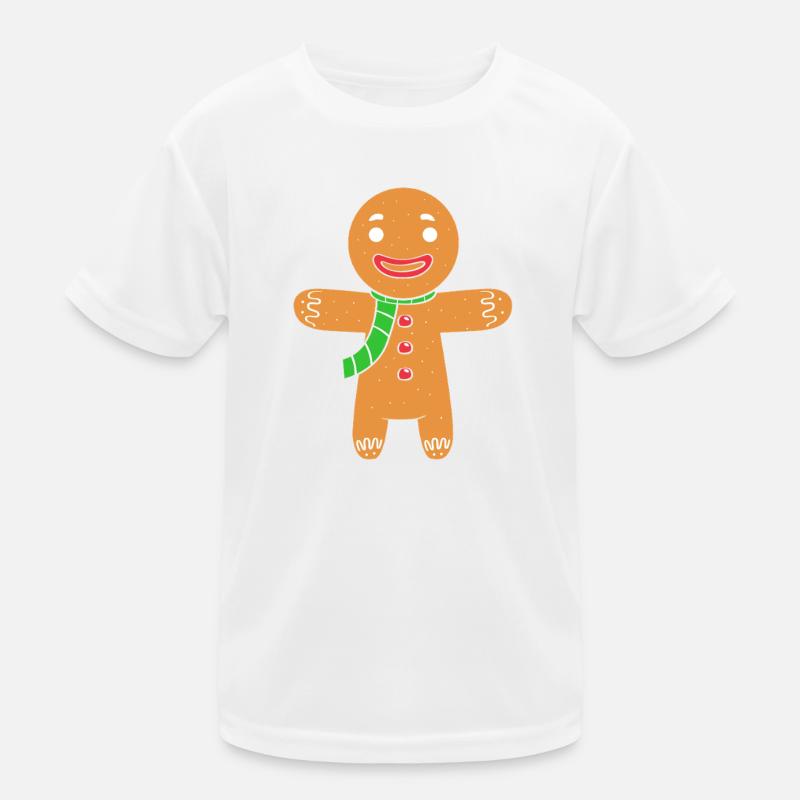 Gingerbread Christmas Gingerbread Man Kids Functional T-Shirt