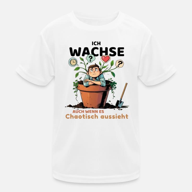 Thoughtful plant with thought bubbles Kids Functional T-Shirt