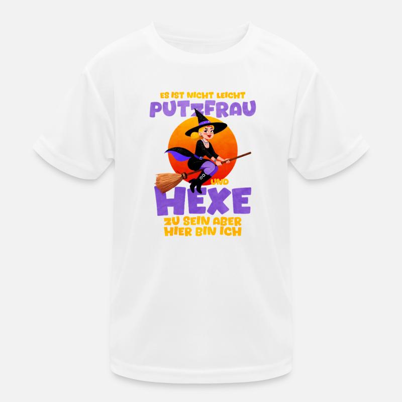 Witch with pun for Halloween cleaner Kids Functional T-Shirt