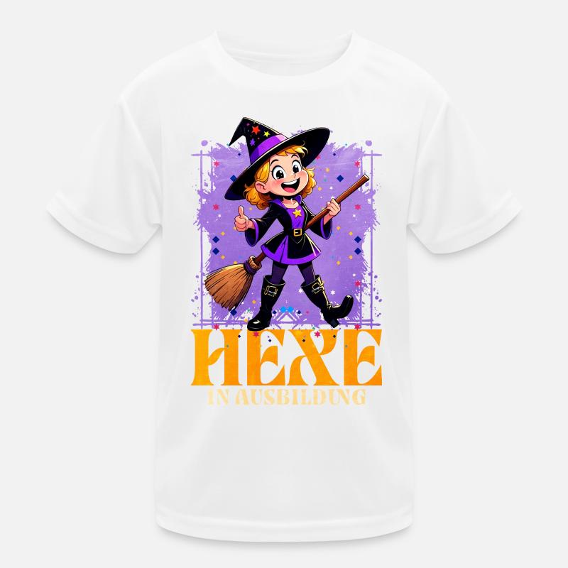 Witch in training with magic wand Kids Functional T-Shirt