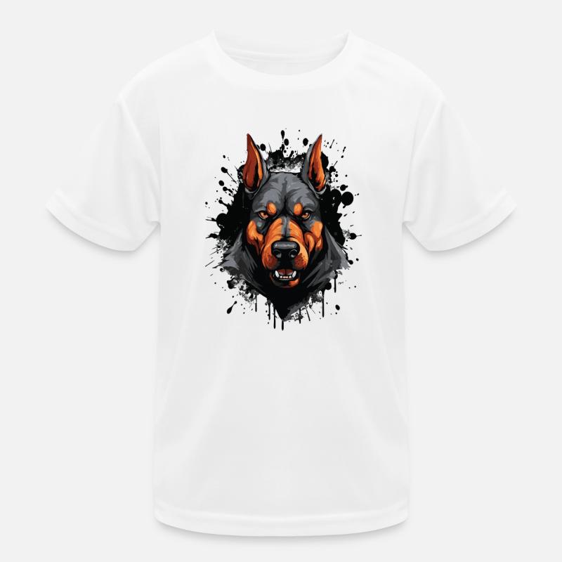 Doberman Dog Kids Functional T-Shirt