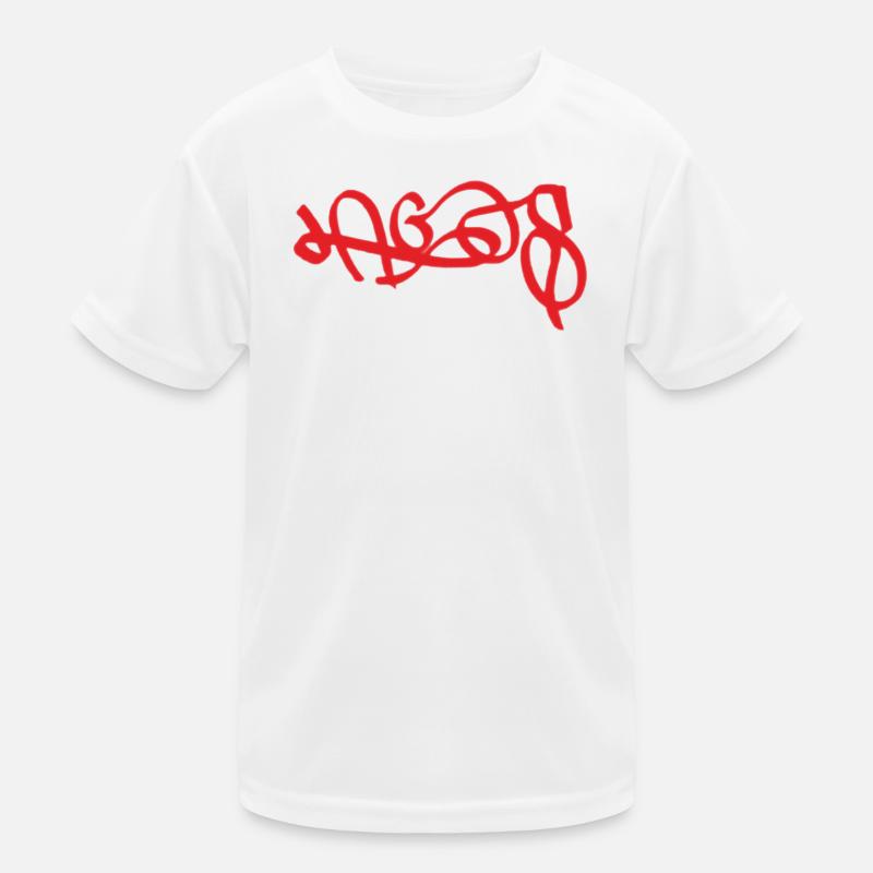 Red Lagos Graffiti Kids Functional T-Shirt