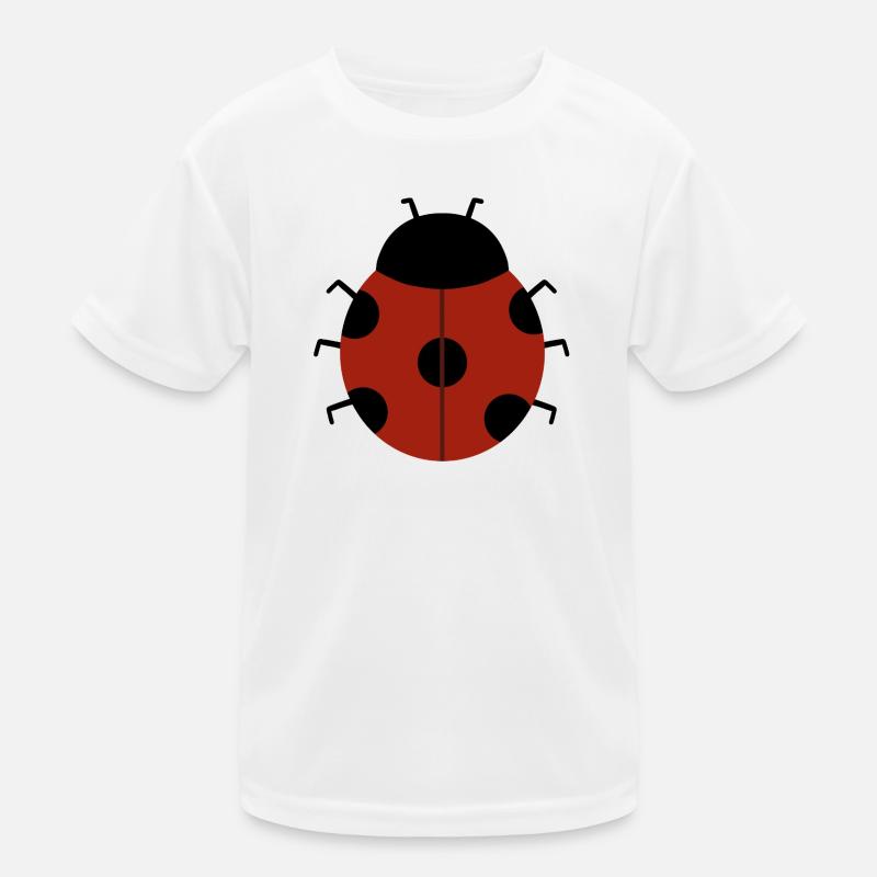Red Ladybug Illustration for Eco-Friendly Apparel Kids Functional T-Shirt