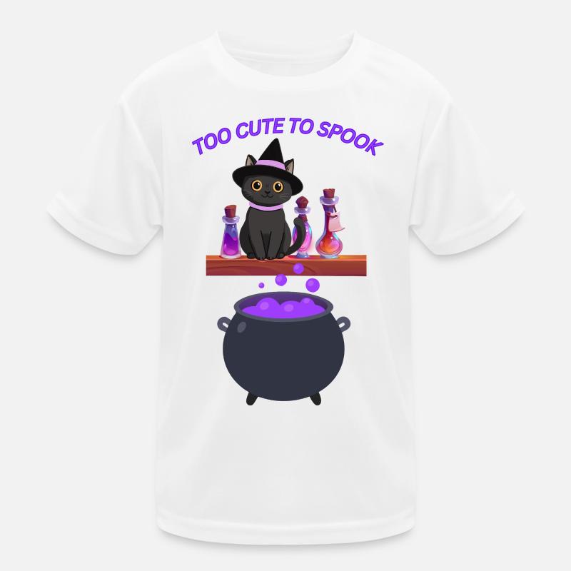 Cute witch cat with magic potion Kids Functional T-Shirt