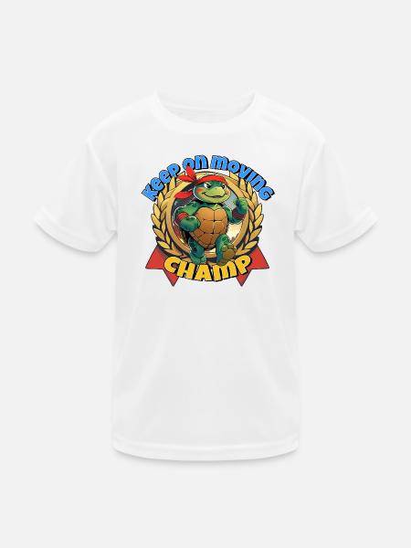 Fighting Turtle with Red Bandana - Kids Functional T-Shirt - white