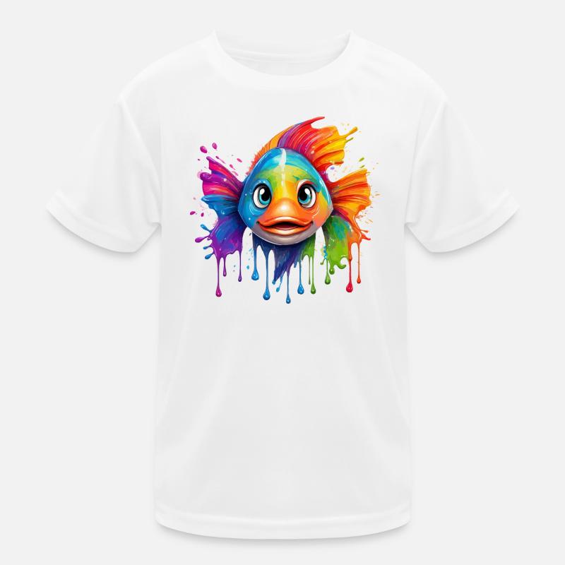 Coloured fish with colour explosion Kids Functional T-Shirt