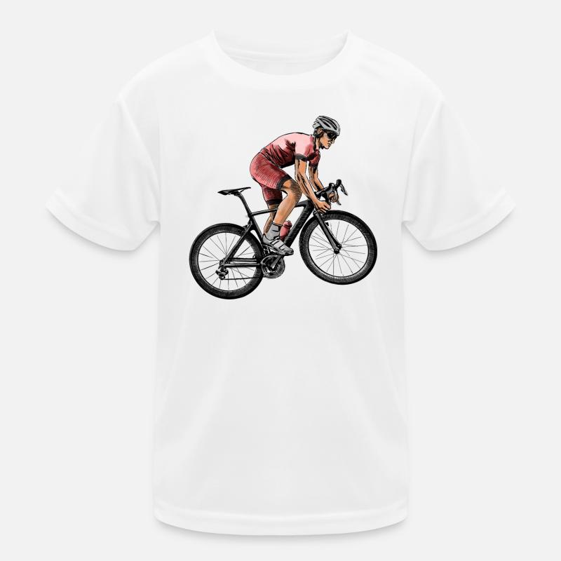 Dynamic cyclist in competition Kids Functional T-Shirt