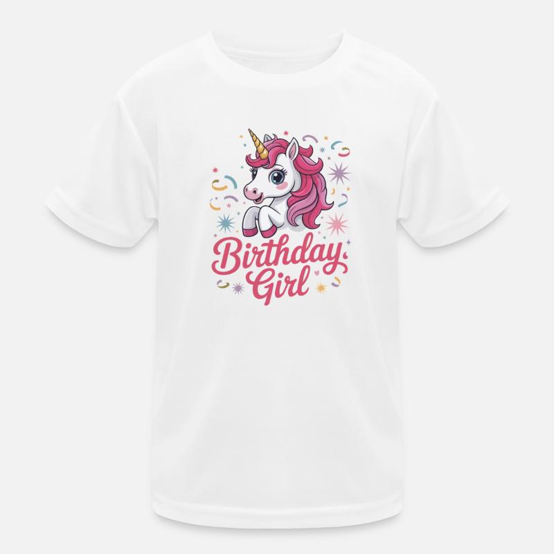 Fille d’anniversaire - Conception d’anniversaire de licorne mignonne T-shirt sport Enfant