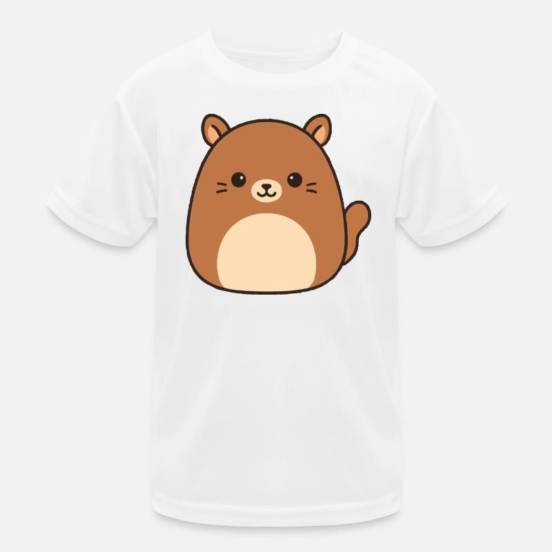 Cute Cat with Cuddly Eyes Kids Functional T-Shirt