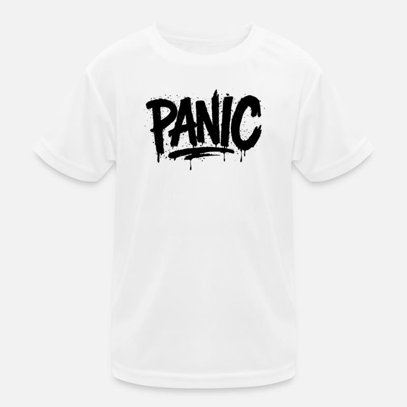 Expressive Graffiti „Panic“ Schriftart Kinder Funktions-T-Shirt