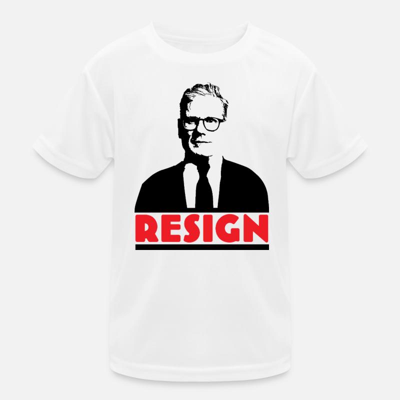 Kier Starmer resign Graphic - Kids Functional T-Shirt - white
