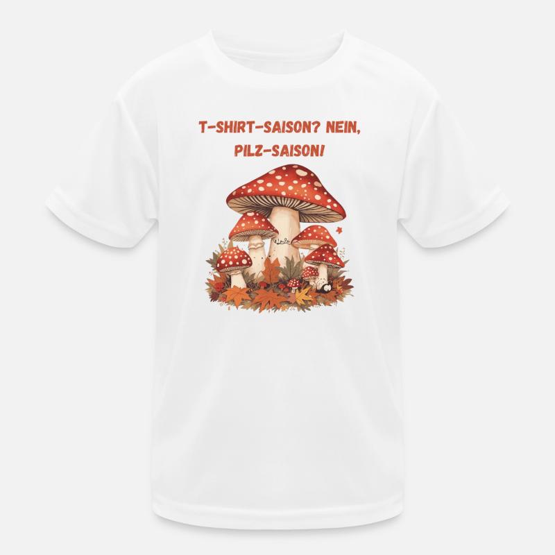 Mushroom Season Autumn Illustration Toadstools Kids Functional T-Shirt