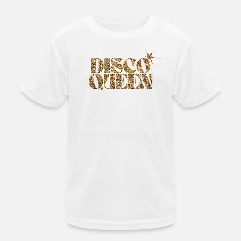 Disco Queen Glitzer Text Design Kinder Funktions-T-Shirt