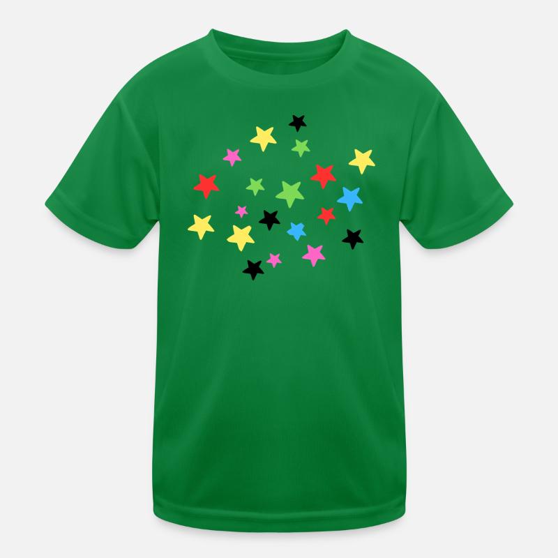 Bunte Sternenexplosion auf Stoff Kinder Funktions-T-Shirt