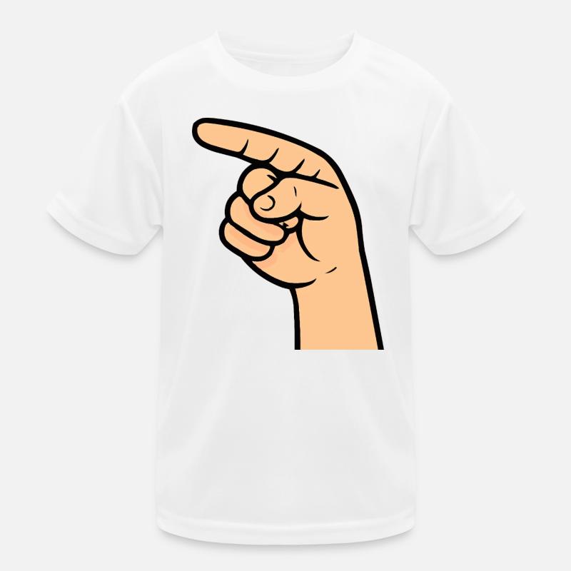 Hand Index Finger Comic Kids Functional T-Shirt