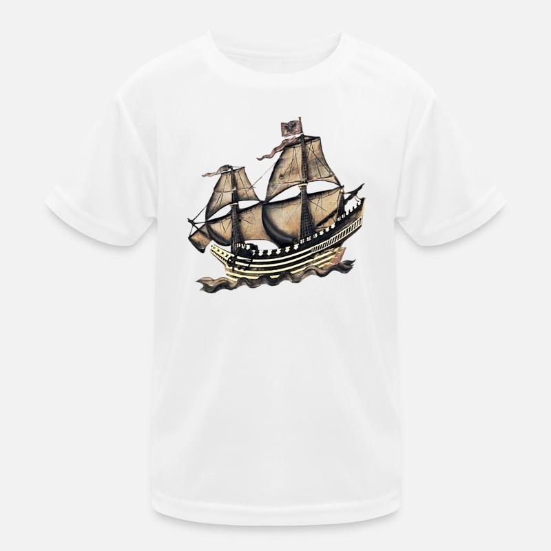 Historisches Segelschiff Relief Kinder Funktions-T-Shirt