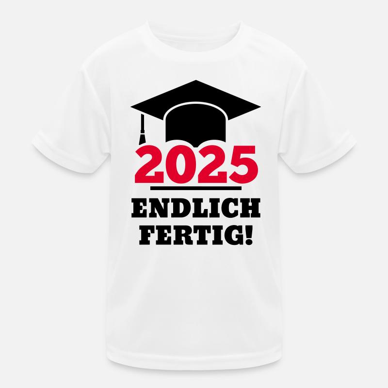Doktorhut 2025 Endlich Fertig Geschenk Studenten  Kinder Funktions-T-Shirt