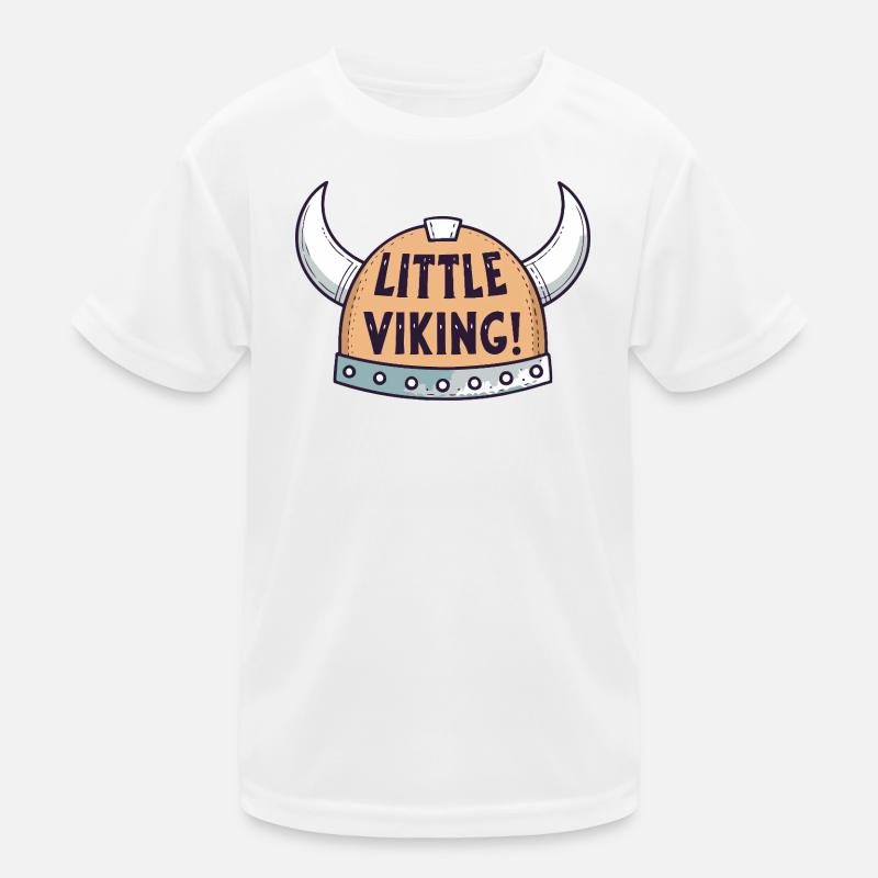 Kleiner Wikinger mit gehörntem Helm Kinder Funktions-T-Shirt