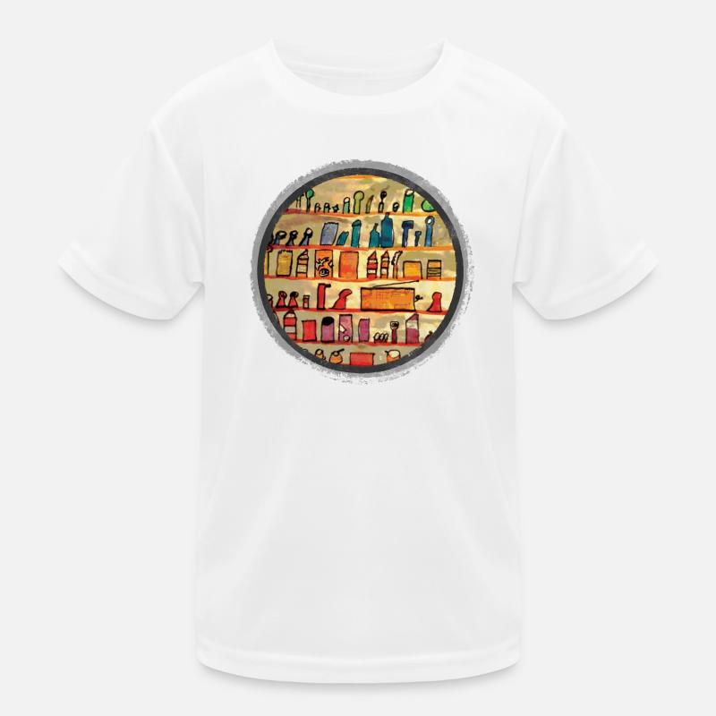 Abstrakte Küchenregal Illustration Kinder Funktions-T-Shirt