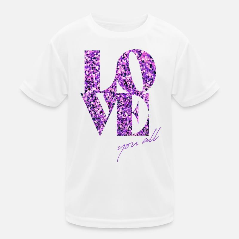 Violet paillettes amour affirmation design T-shirt sport Enfant