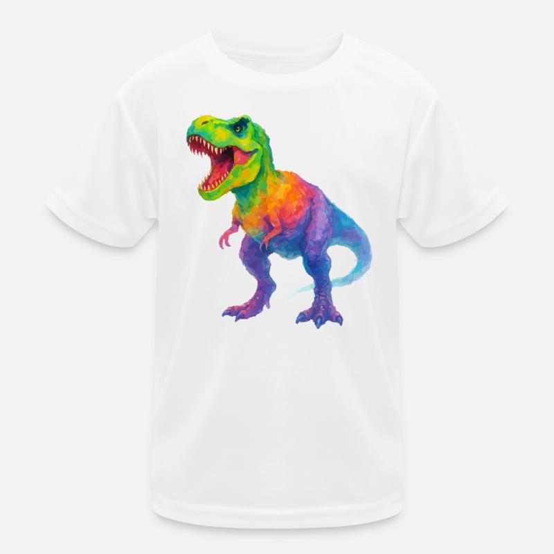 Colorful Gradient Dinosaur Kids Functional T-Shirt