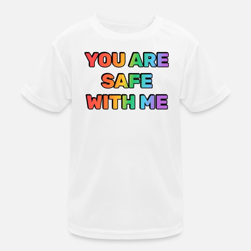 Du bist bei mir sicher, Regenbogen Kinder Funktions-T-Shirt