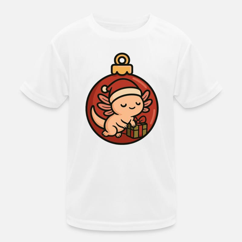 Weihnachts Axolotl – Christbaumkugel Design Kinder Funktions-T-Shirt