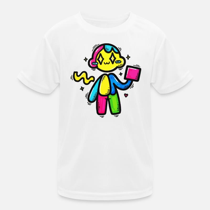 Robot Doodle coloré avec bloc T-shirt sport Enfant