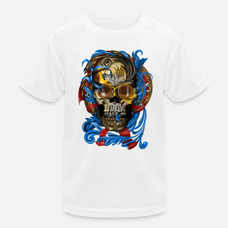 Crâne baroque avec rubans bleus T-shirt sport Enfant