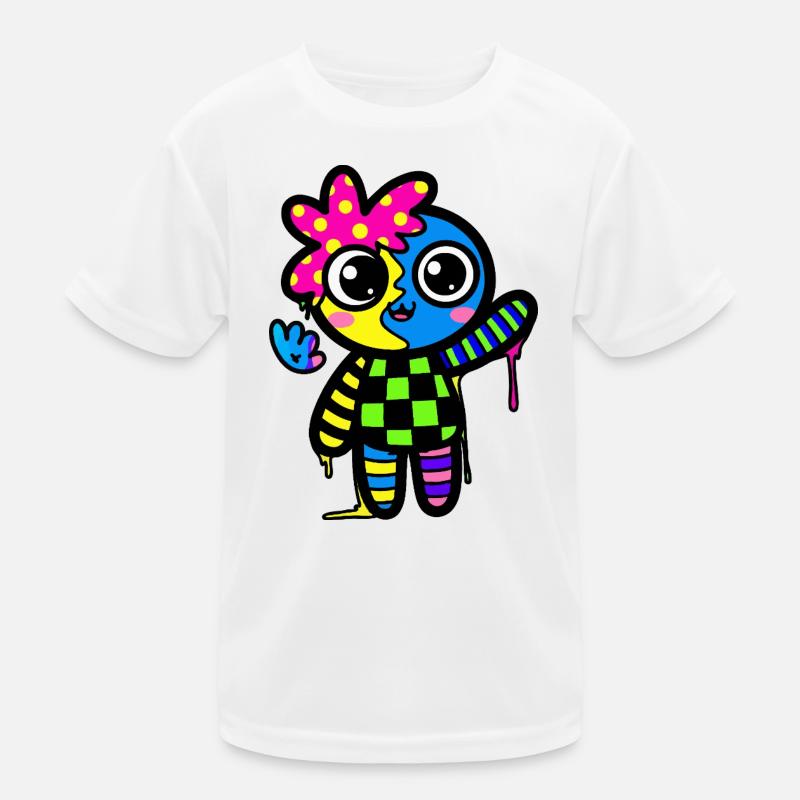 Split Face Rainbow Pop Art Kids Functional T-Shirt