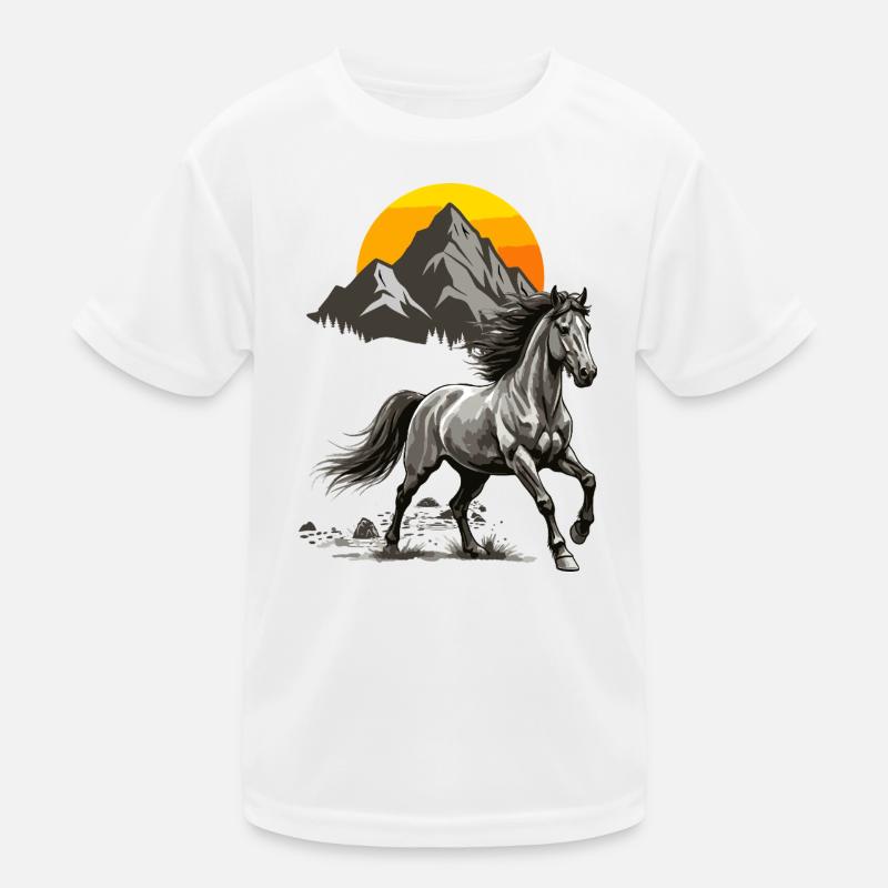 Galloping Summit Sunset Kids Functional T-Shirt