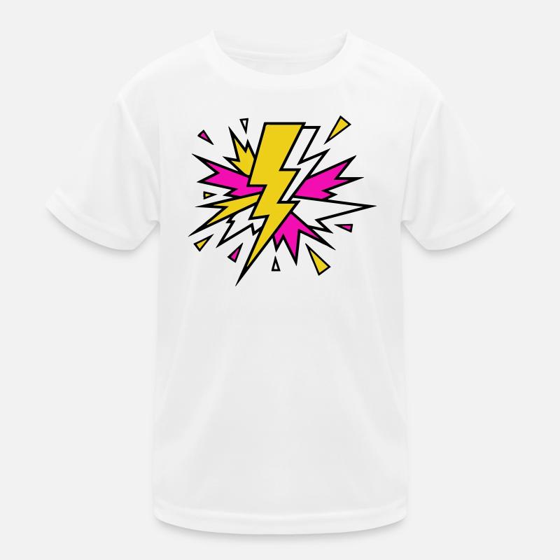 Gelber Strahl Neon-Explosion Kinder Funktions-T-Shirt