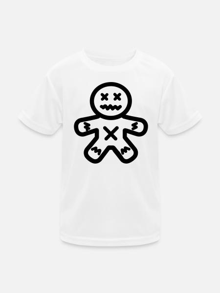 Voodoo-Puppe - Kinder Funktions-T-Shirt - Weiß - Vorne